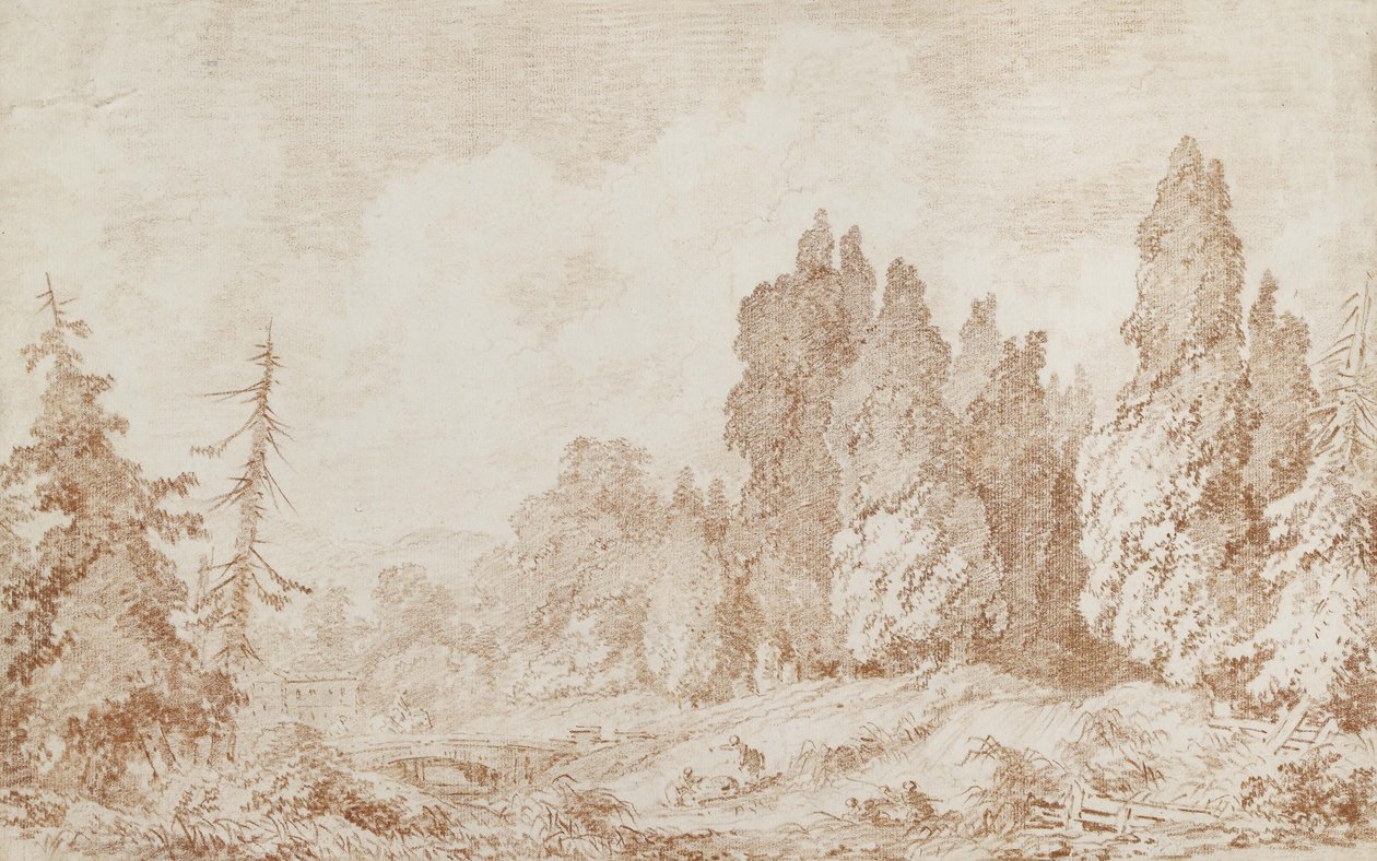 Paesaggio con un Ponte, c.1760 da Jean Honore Fragonard