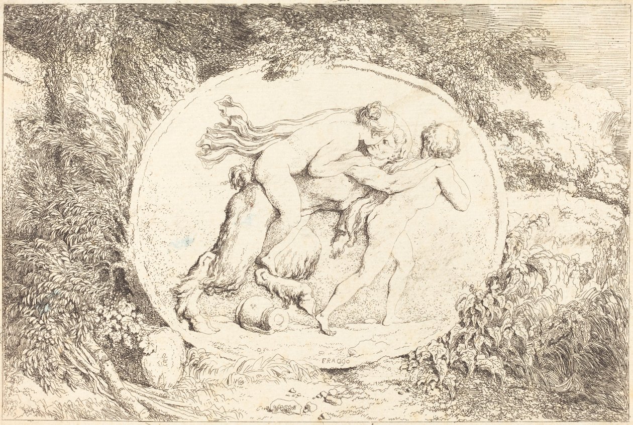Ninfa a Cavallo di un Satiro da Jean-Honore Fragonard