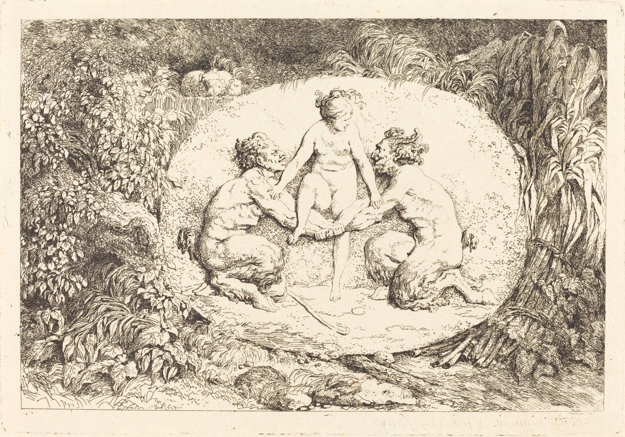 Ninfa sostenuta da due satiri da Jean Honore Fragonard