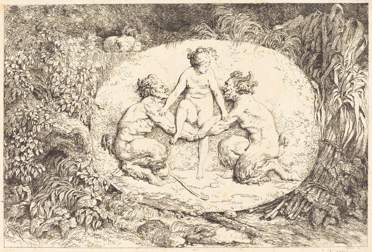 Ninfa sostenuta da due satiri da Jean Honore Fragonard