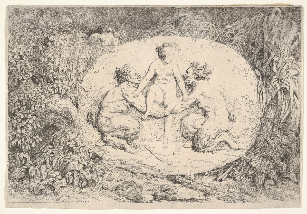 Ninfa sostenuta da due satiri da Jean Honore Fragonard