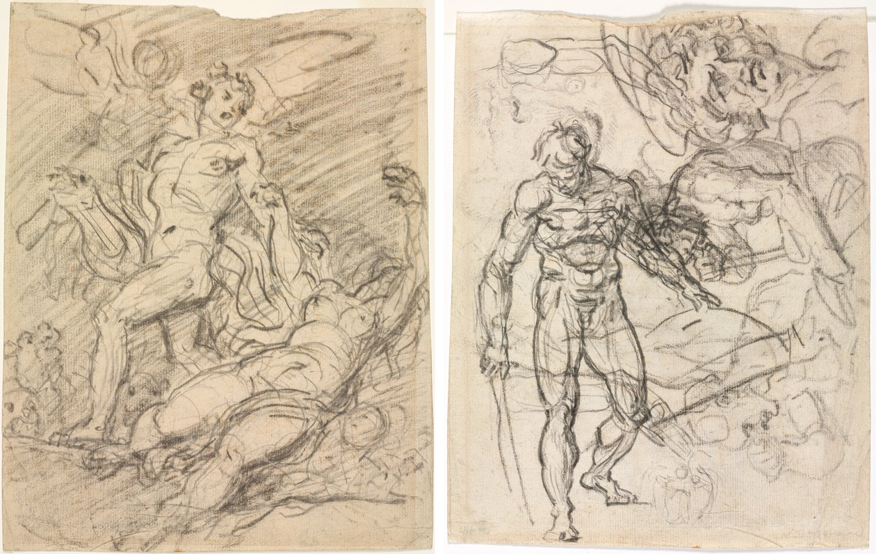 Orfeo ed Euridice (recto); Studi di figure (verso) da Jean Honore Fragonard