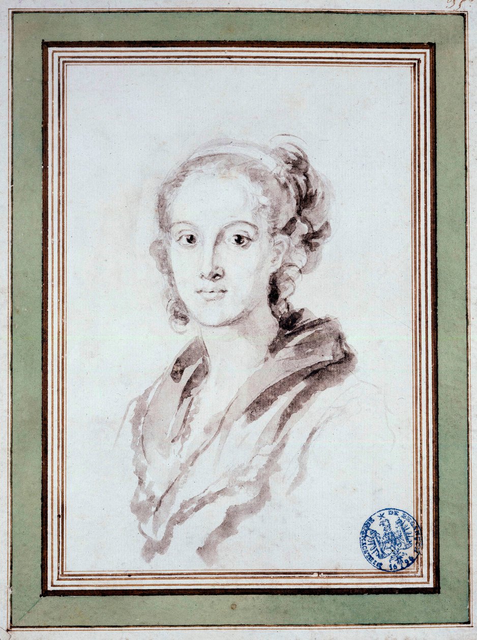 Ritratto di Marguerite Gérard (1767-1837) pittrice francese, cognata di Fragonard. Disegno a lavis di Jean Honoré Fragonard (1732-1806) circa 1800. Besançon, Museo delle Belle Arti da Jean Honore Fragonard