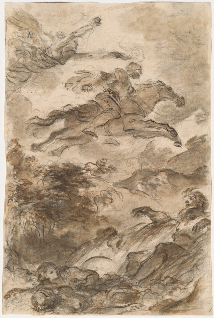 Rinaldo, a Cavallo di Baiardo, Insegue Angelica da Jean Honore Fragonard