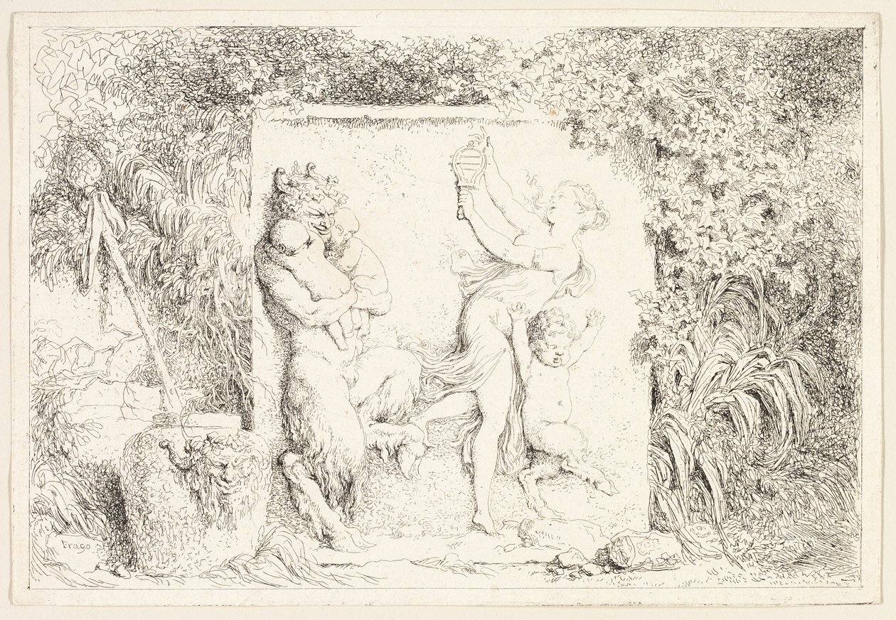 Danza dei satiri dai Baccanali, o giochi dei satiri da Jean Honore Fragonard