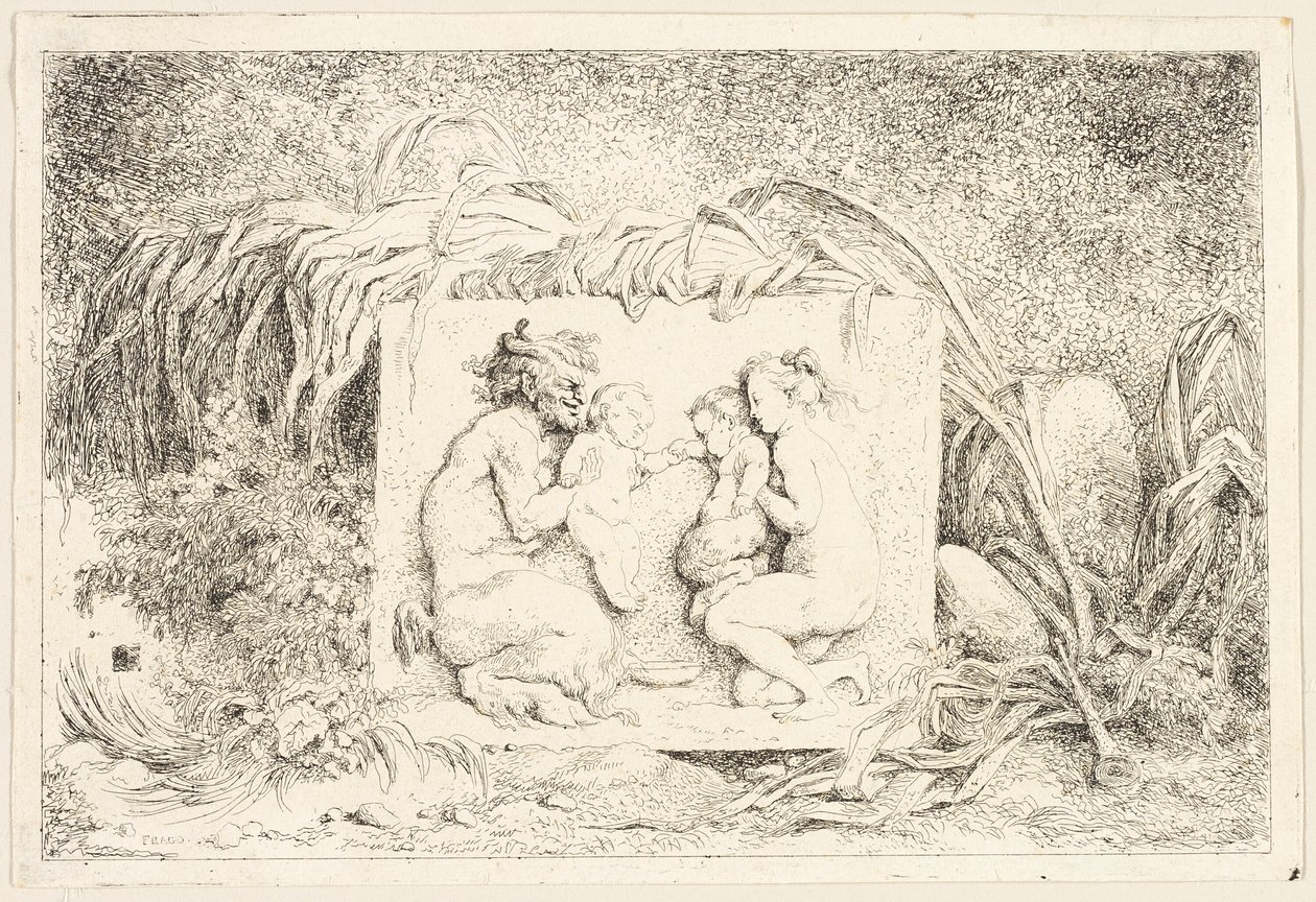 La famiglia del satiro dai Baccanali, o giochi del satiro da Jean Honore Fragonard