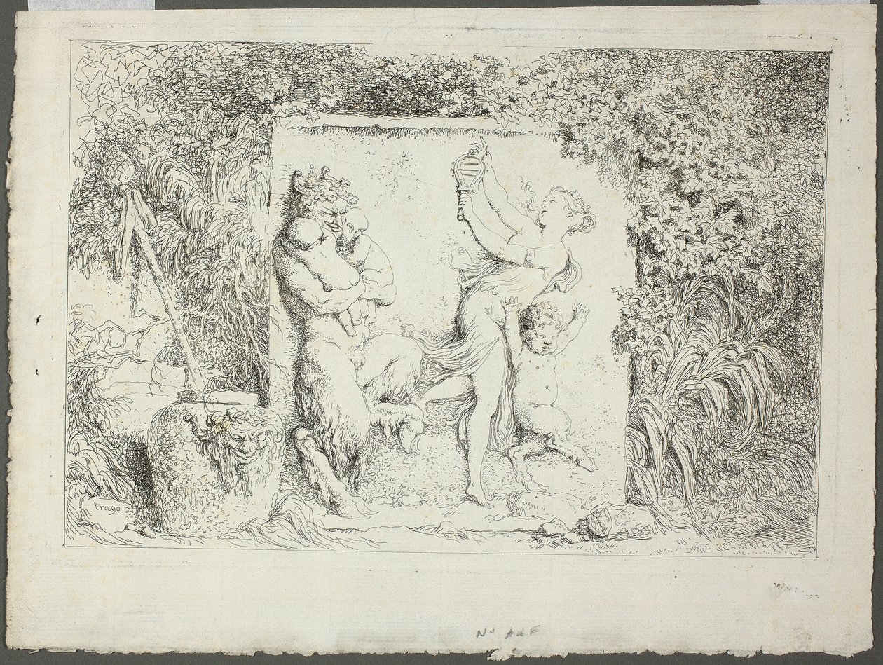 Famiglia di satiri, da Baccanali, o giochi dei satiri da Jean Honore Fragonard