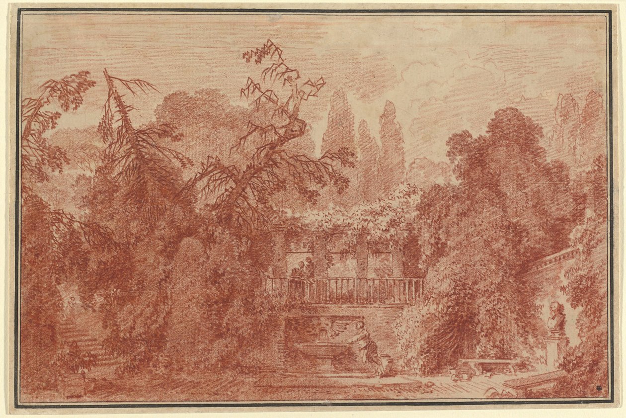 Terrazza e giardino di una villa italiana da Jean Honore Fragonard