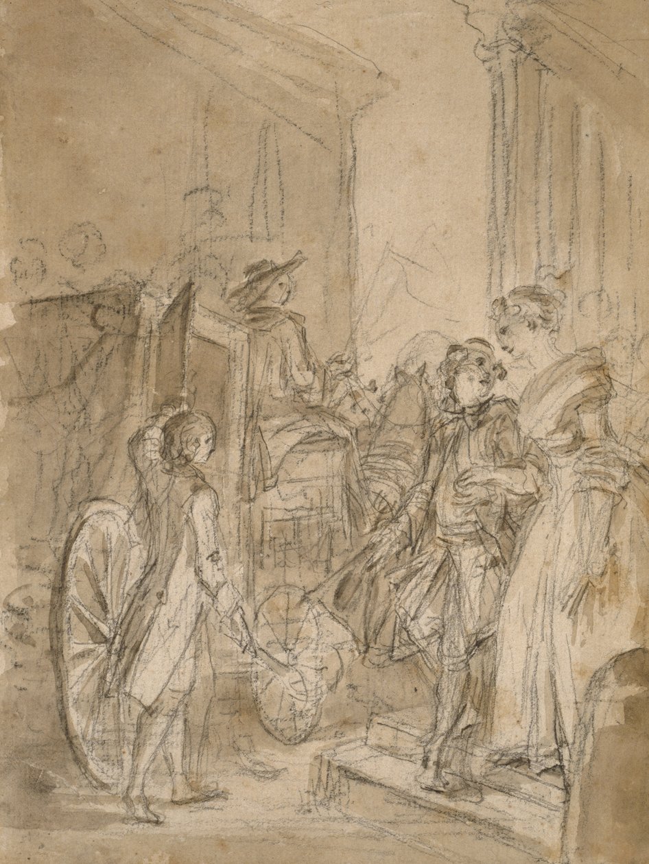 La Partenza in Carrozza, c.1780-89 da Jean Honore Fragonard
