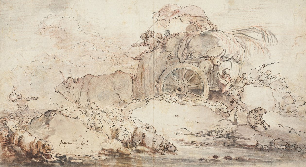 Il carro fermo, 1759 da Jean Honore Fragonard