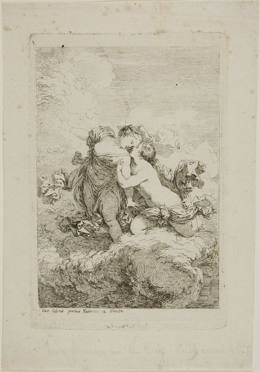 Due figure femminili su una nuvola da Jean Honore Fragonard