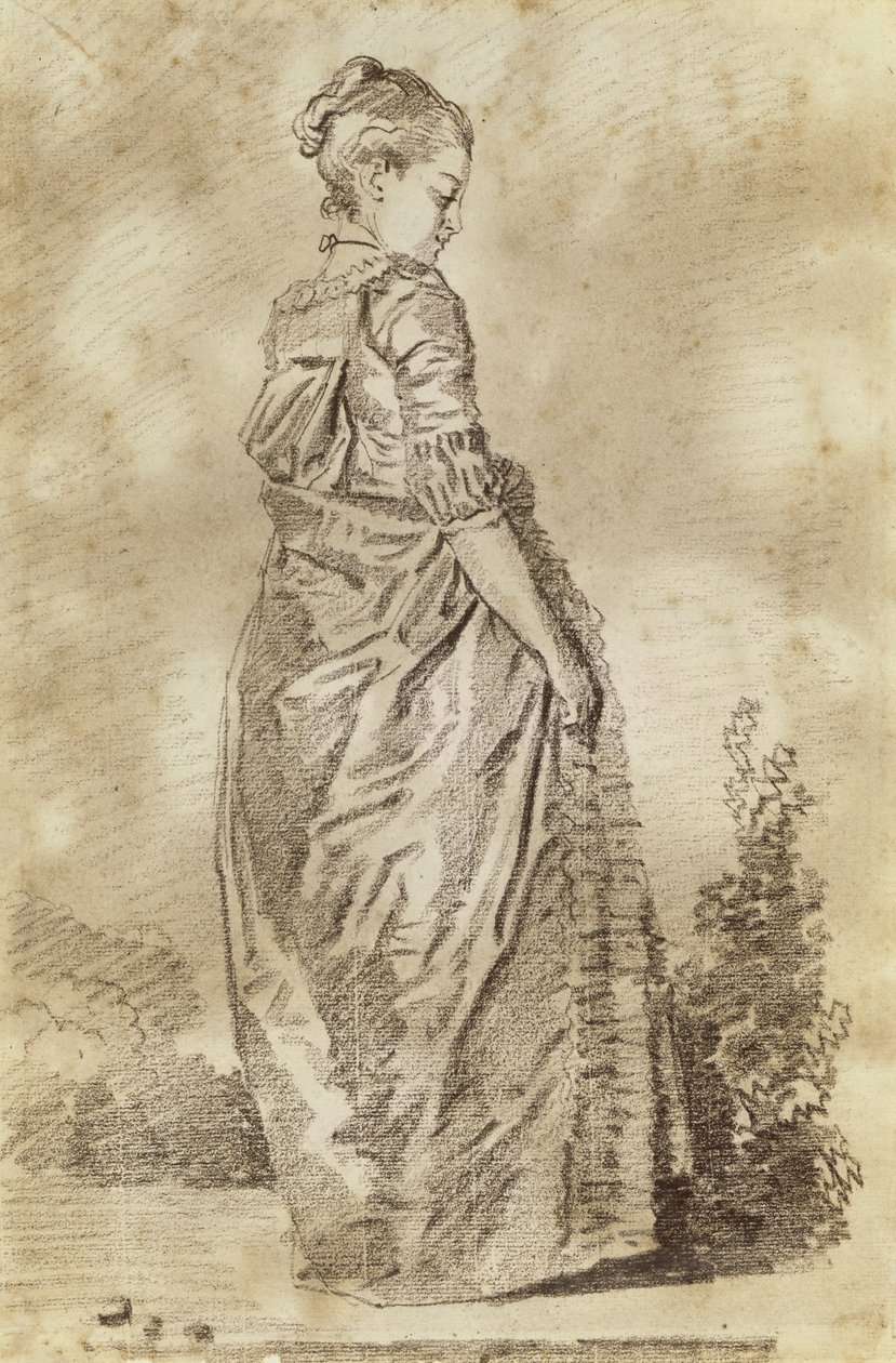 Giovane donna che cammina da Jean Honore Fragonard