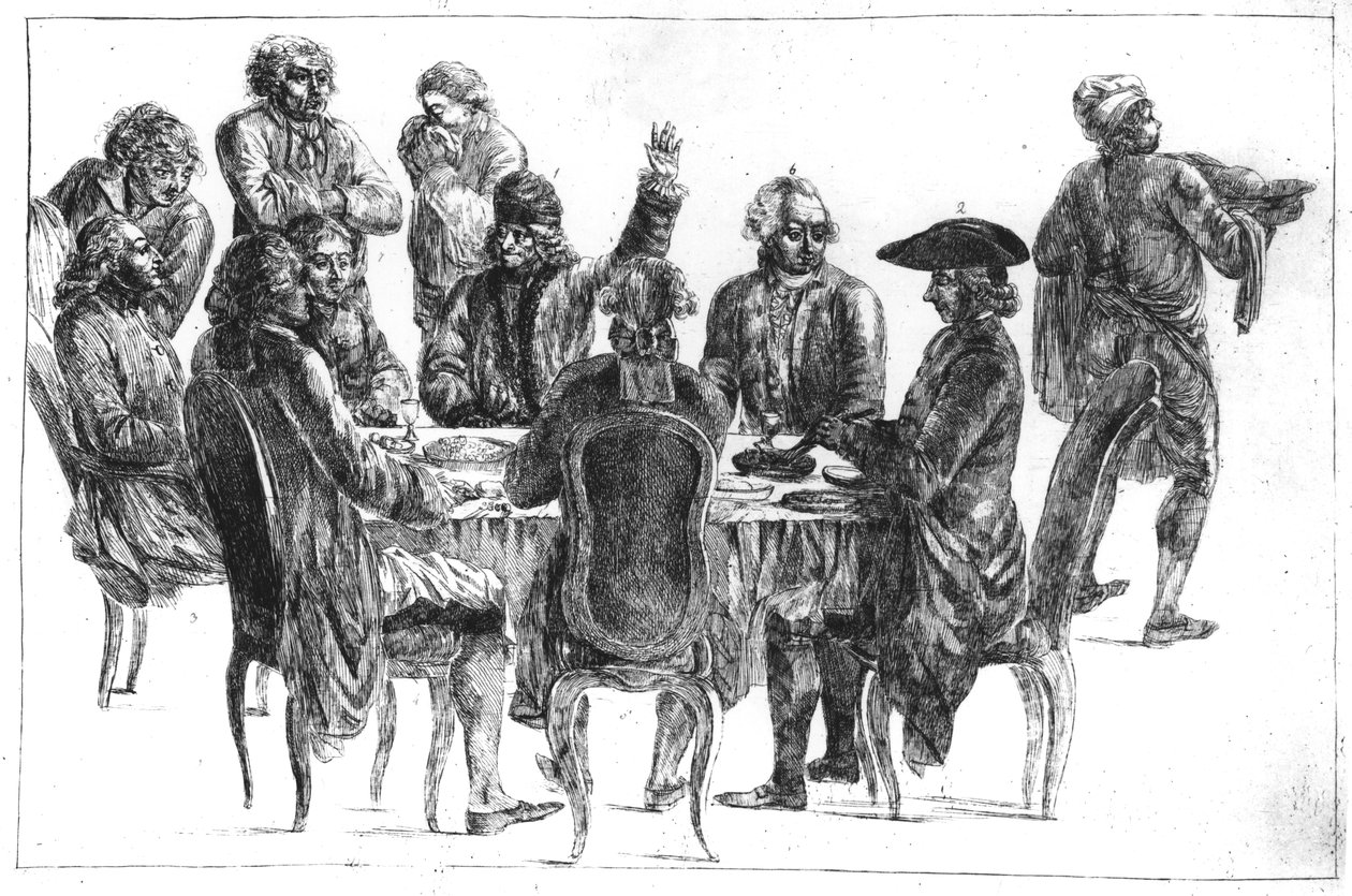 I filosofi a cena, c.1775 da Jean Huber