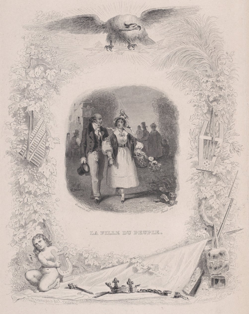 Figlia del Popolo da Le Canzoni di Béranger, 1829 da Jean Ignace Isidore Gérard
