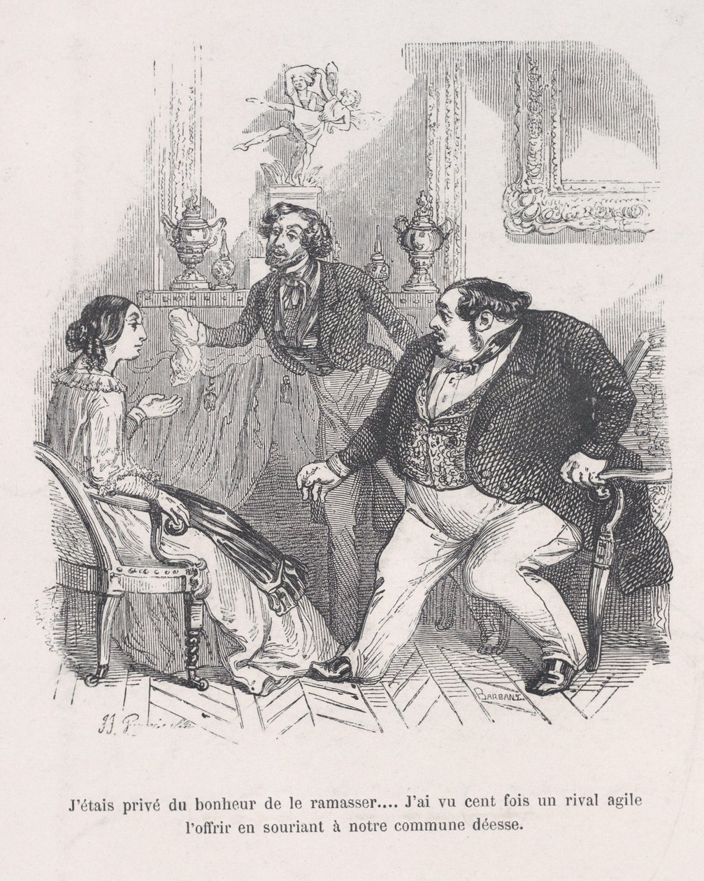 Mi è stato negato il piacere di raccoglierlo... Ho visto cento volte un rivale agile offrire..., 1843 da Jean Ignace Isidore Gérard