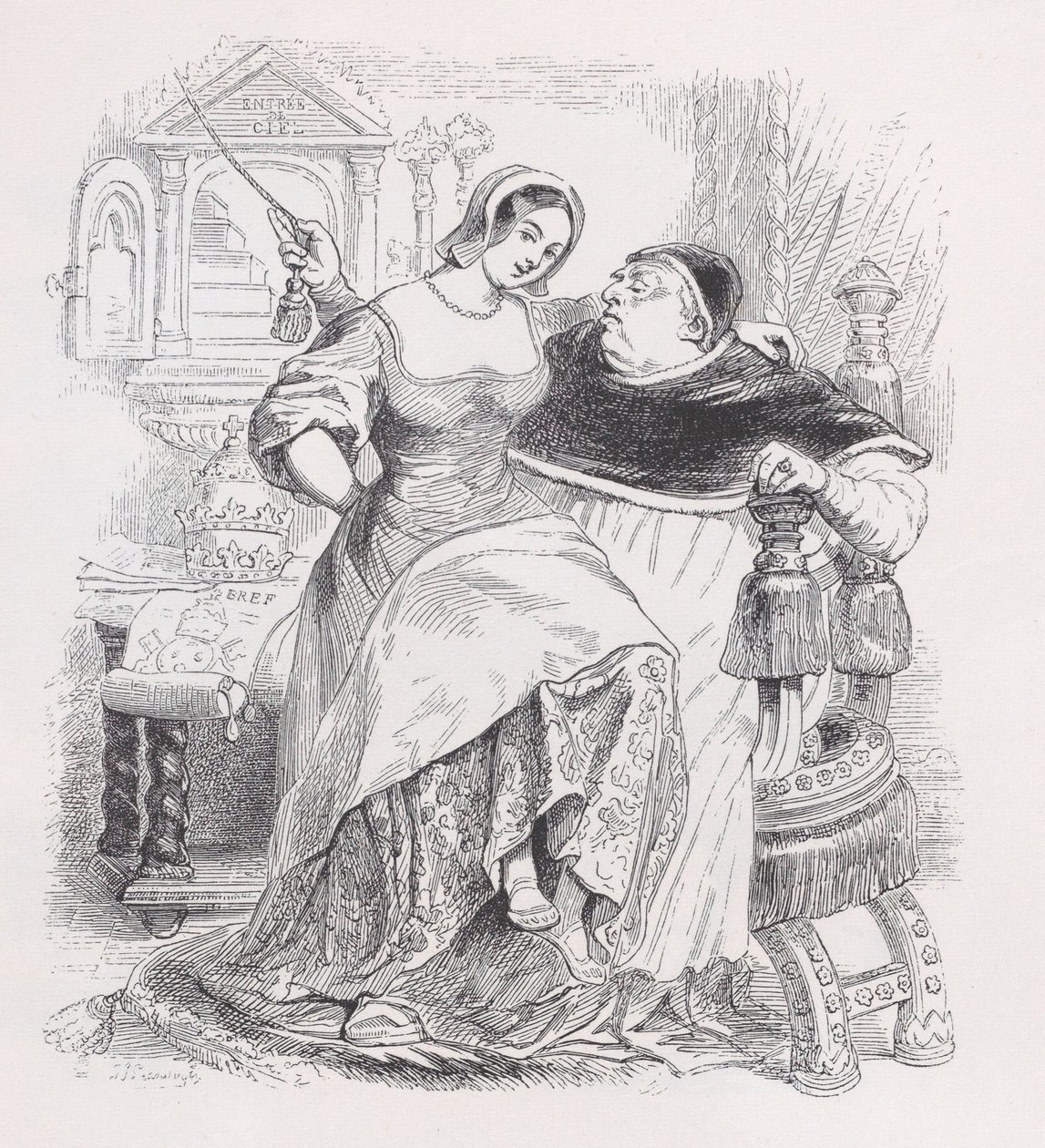 Il buon Papa da Le opere complete di Béranger, 1836 da Jean Ignace Isidore Gérard