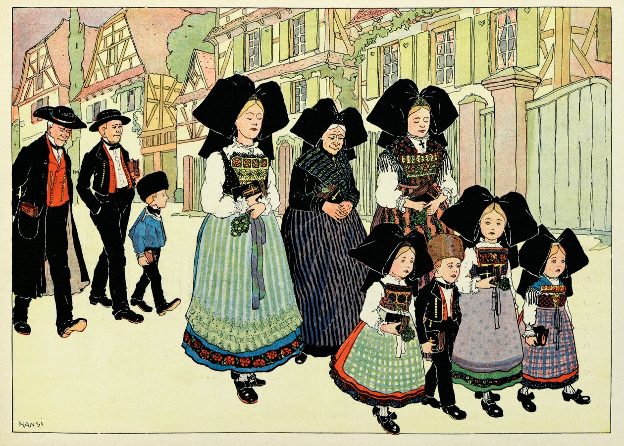 Il mio villaggio, quelli che non dimenticano: Uscita dalla chiesa da Jean Jacques (1873 1951) Waltz