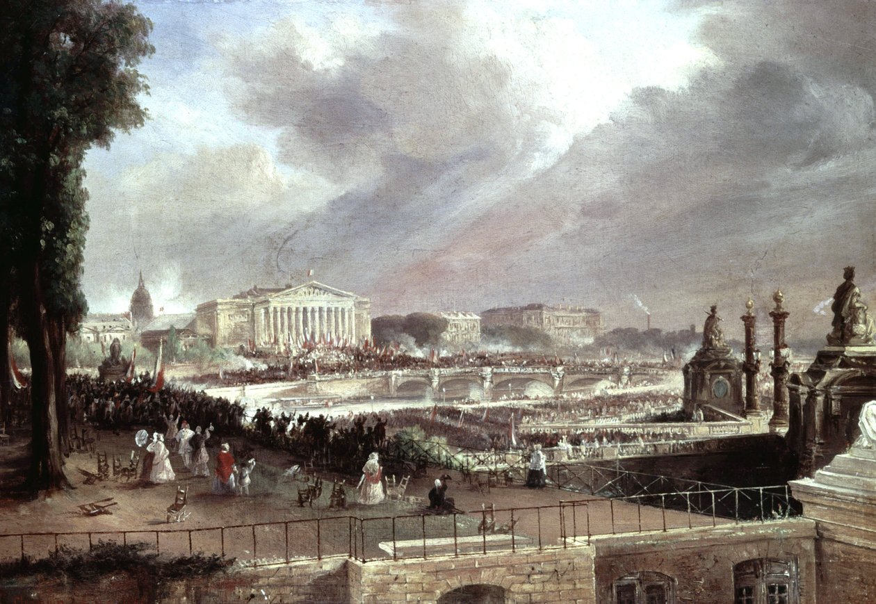 Proclamazione della Seconda Repubblica Francese, Place de la Concorde, 24 febbraio da Jean Jacques (after) Champin