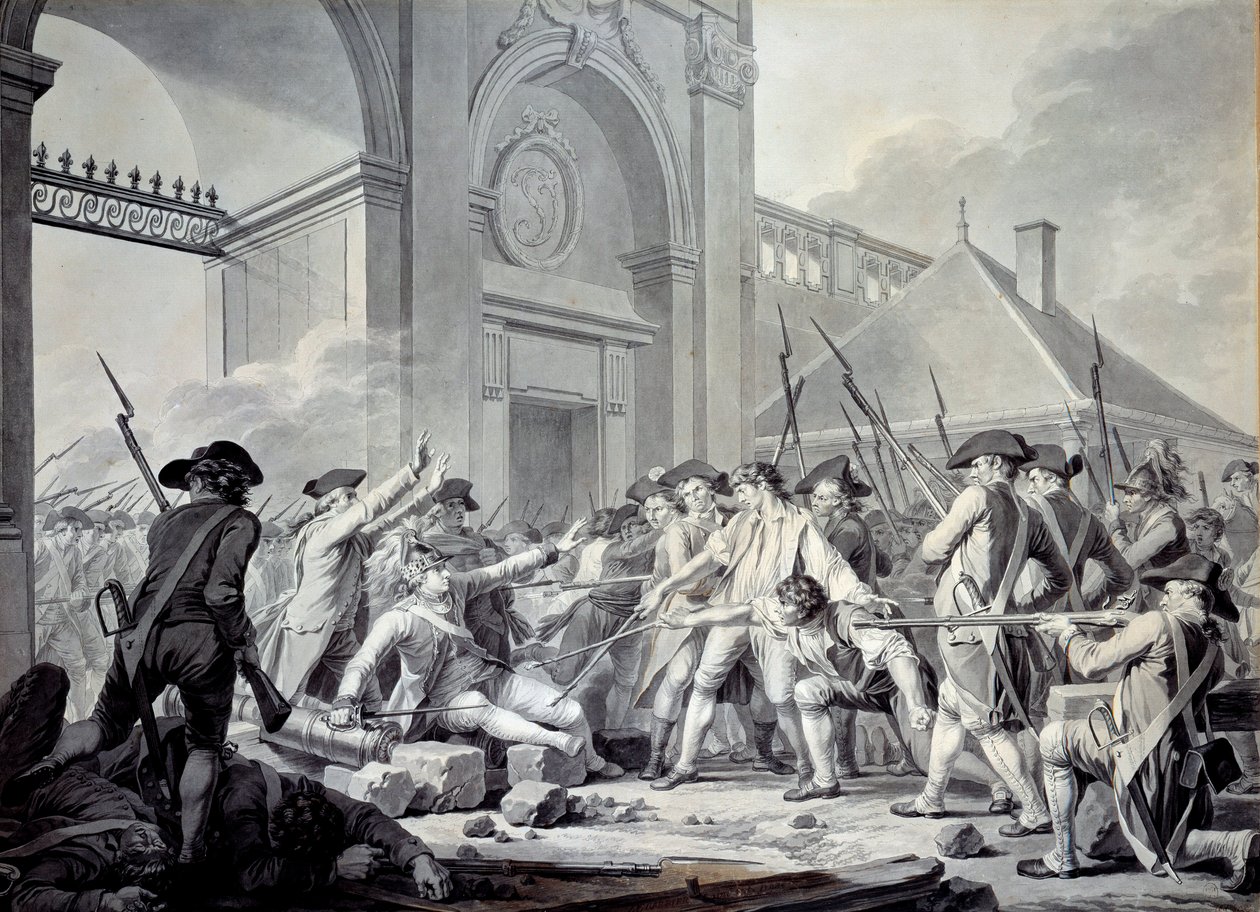 Caso di Nancy: Il 31 agosto 1790, il marchese de Bouillé (1739-1800) lanciò una repressione contro i soldati della guarnigione di Nancy, in ribellione contro i loro ufficiali da Jean Jacques Francois Le Barbier