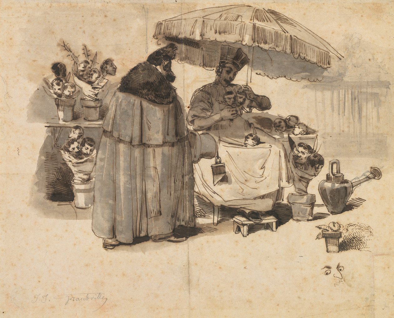 Studio per "Au Bouquet de persil" da Jean Jacques Grandville