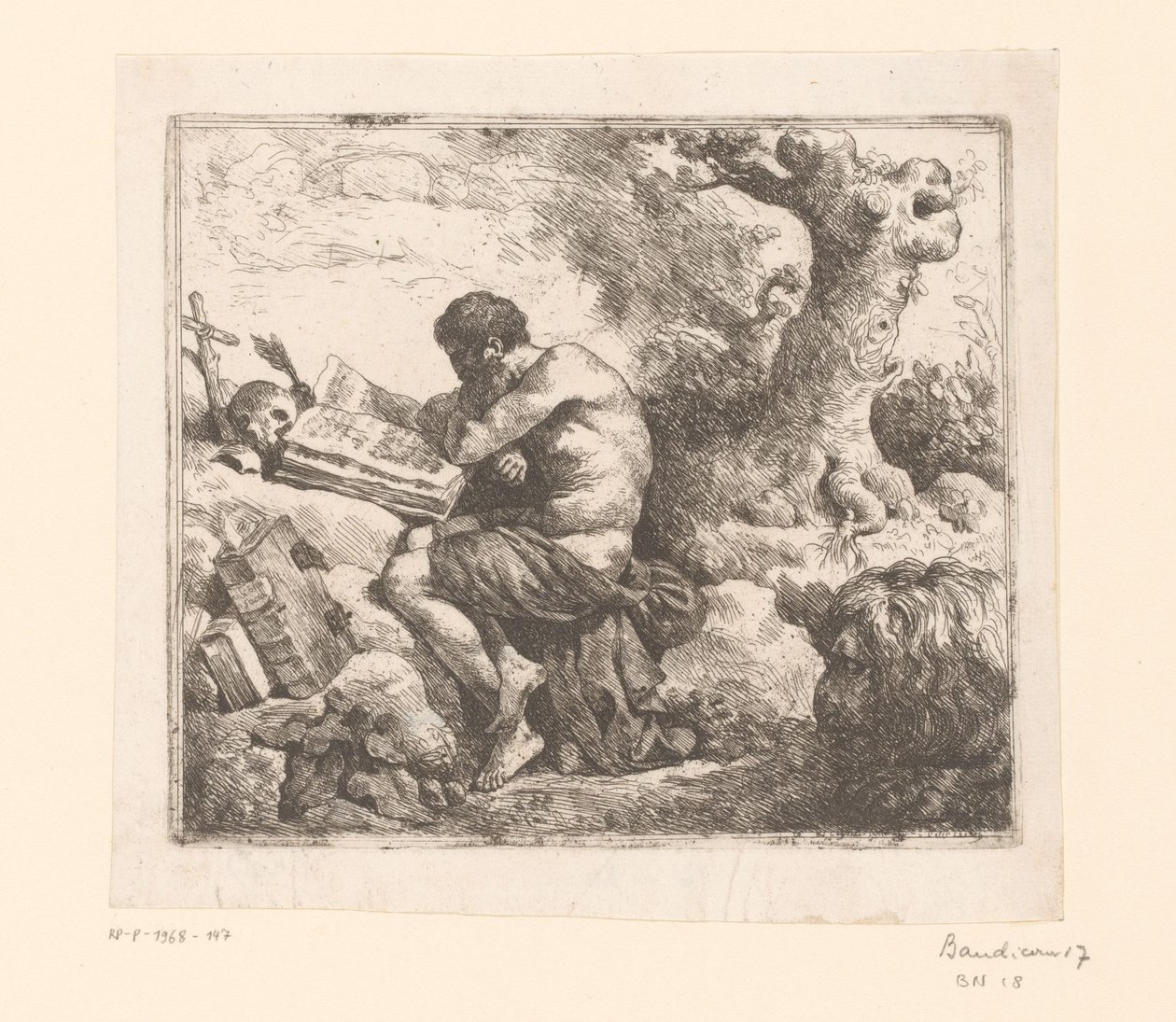 Girolamo e il leone da Jean Jacques II Lagrenee