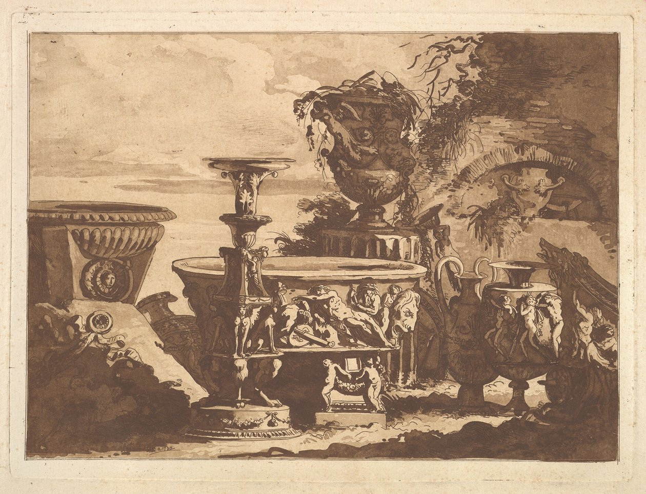 Composizione con il Vaso Medici, da Recueil de Compositions par Lagrenée Le Jeune Coll da Jean Jacques Lagrenee