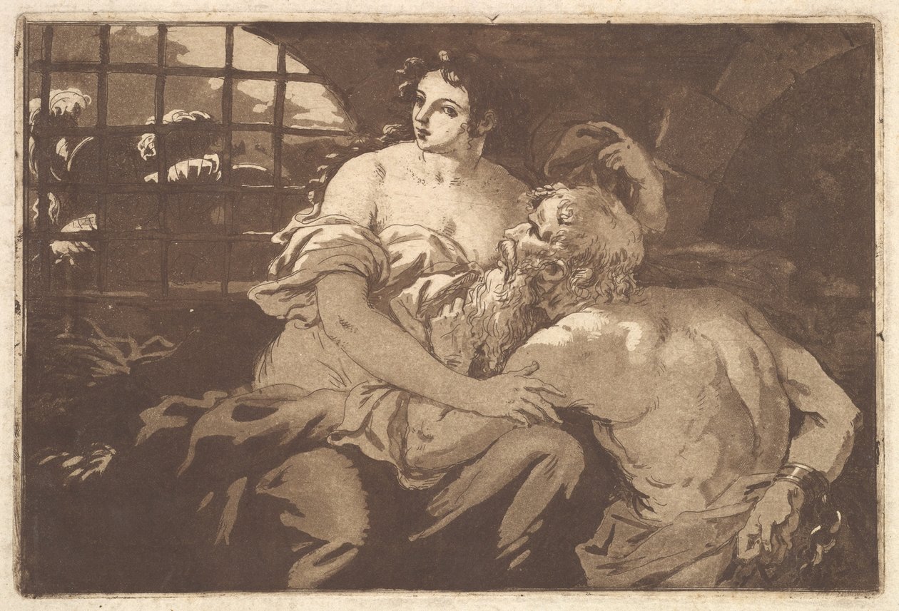 La carità romana, in un album contenente Recueil de Compositions, 1782-1821 da Jean Jacques Lagrenee