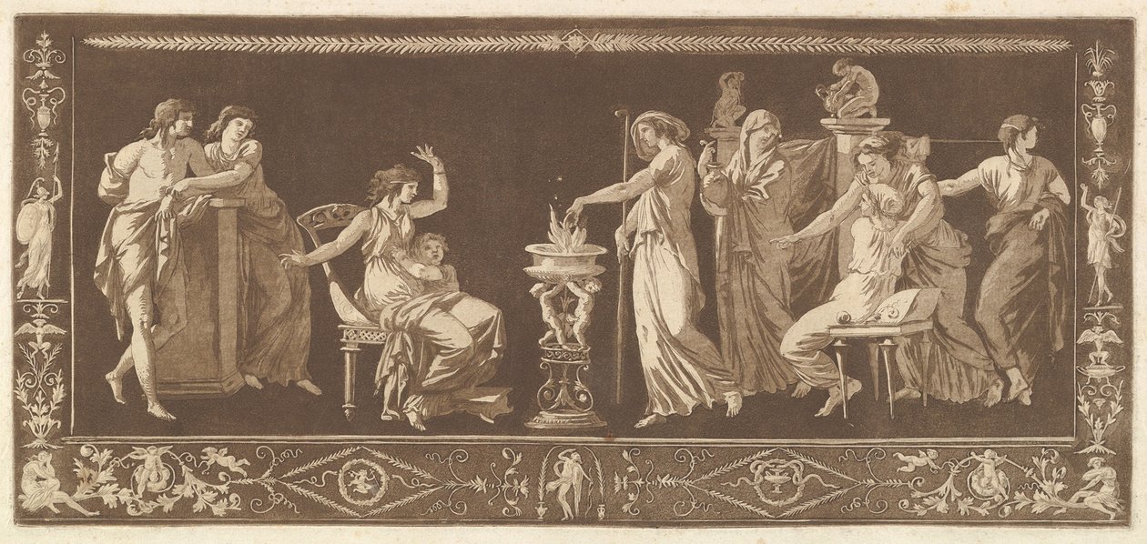 Scena di Sacrificio Antico, da Recueil de Différentes Compositions Frises et... da Jean Jacques Lagrenee