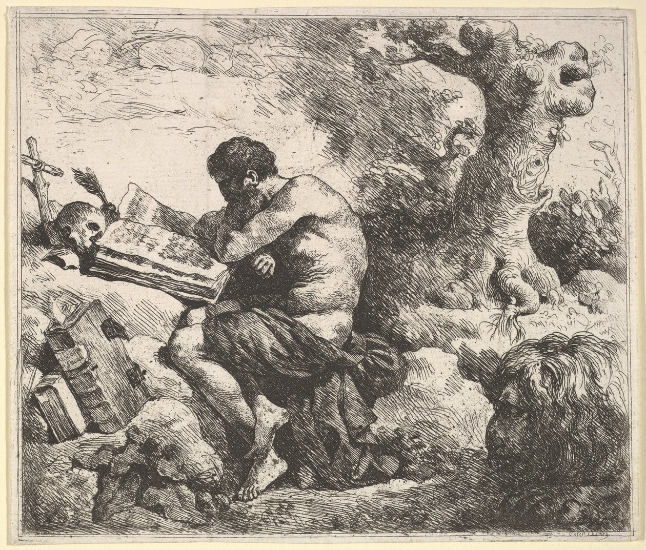 San Girolamo in un paesaggio da Jean Jacques Lagrenee