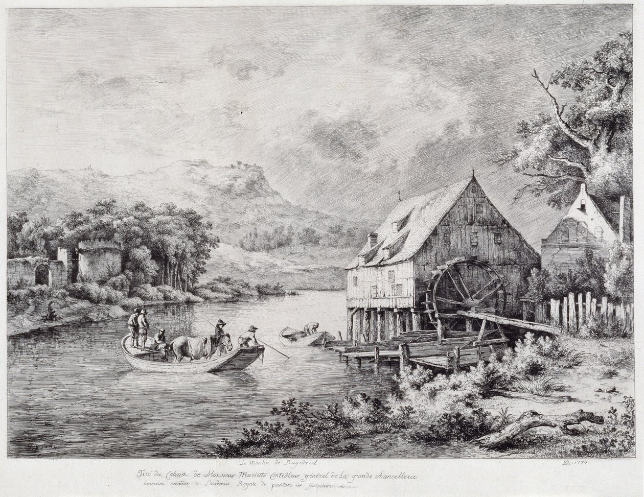 Un mulino sulle rive del fiume da Jean Jacques de Boissieu