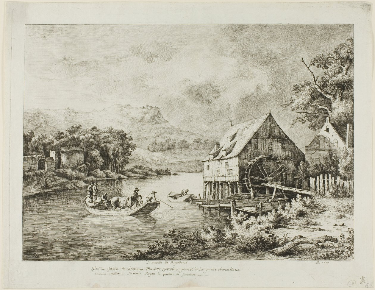 Attraversamento vicino al mulino ad acqua da Jean Jacques de Boissieu