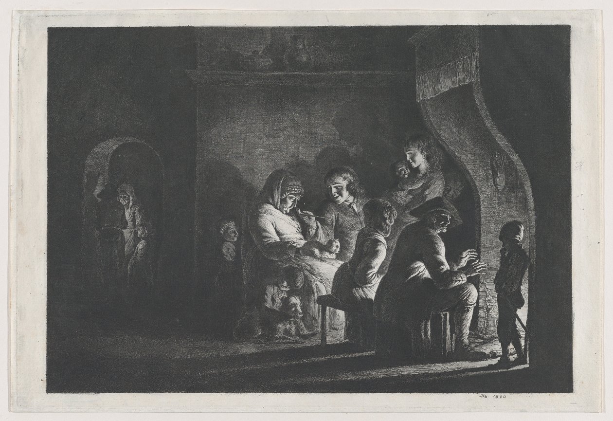 Sera nel villaggio, 1800 da Jean Jacques de Boissieu