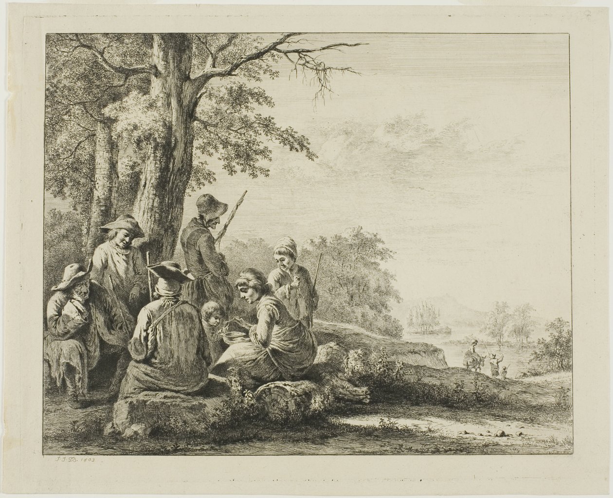 Scena familiare nel paesaggio da Jean Jacques de Boissieu