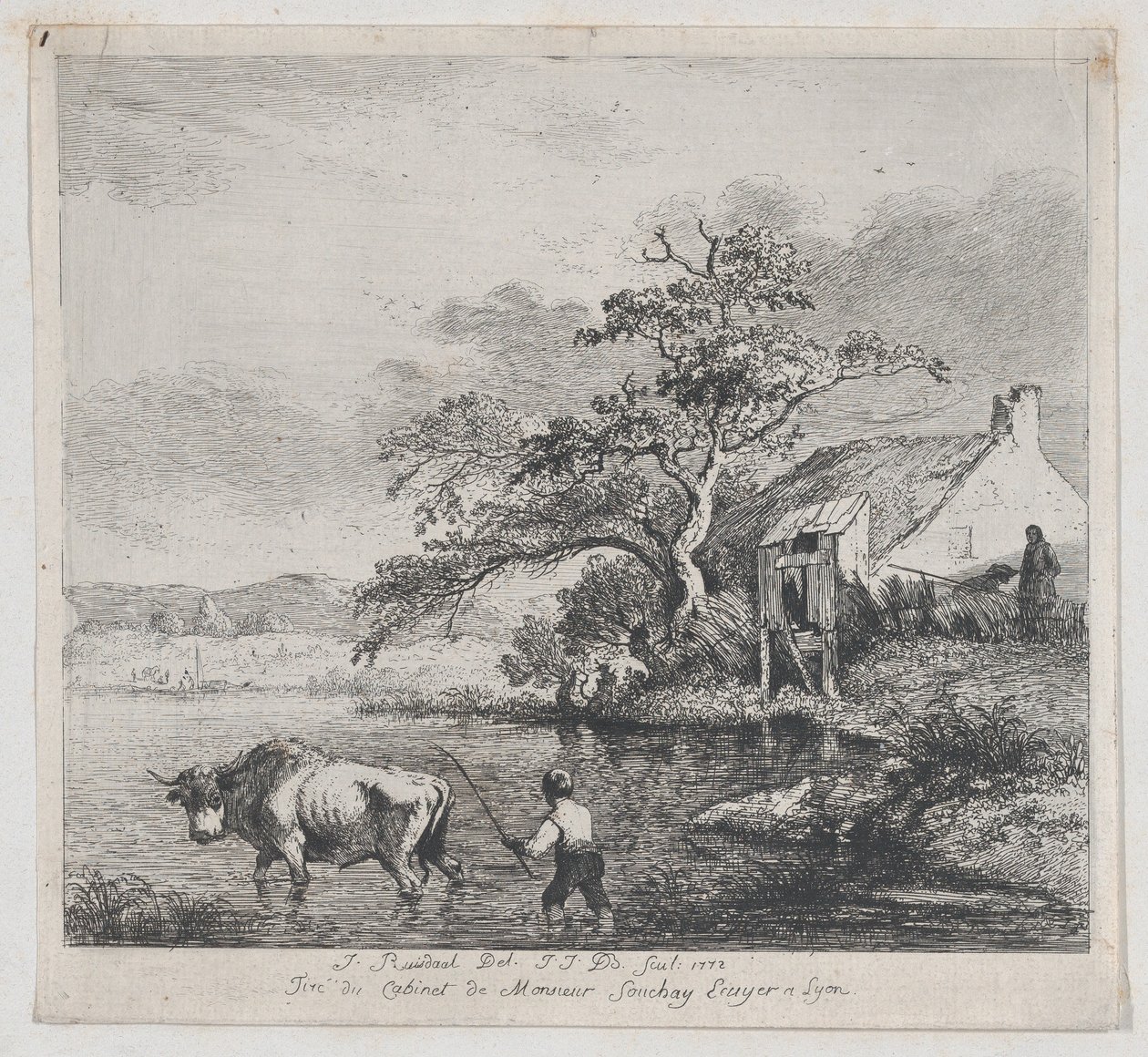 Mandriano e Toro, dopo Ruisdael da Jean Jacques de Boissieu