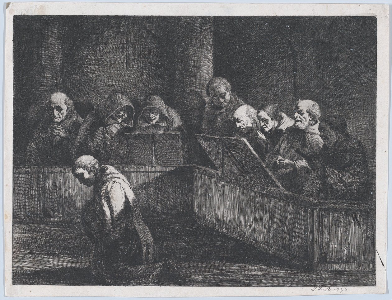 Monaci che cantano, 1795 da Jean Jacques de Boissieu
