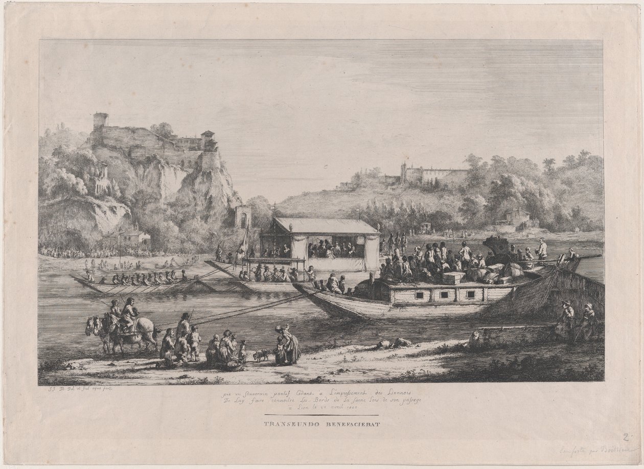 Papa Pio VII sulla Saône, 1805 da Jean Jacques de Boissieu