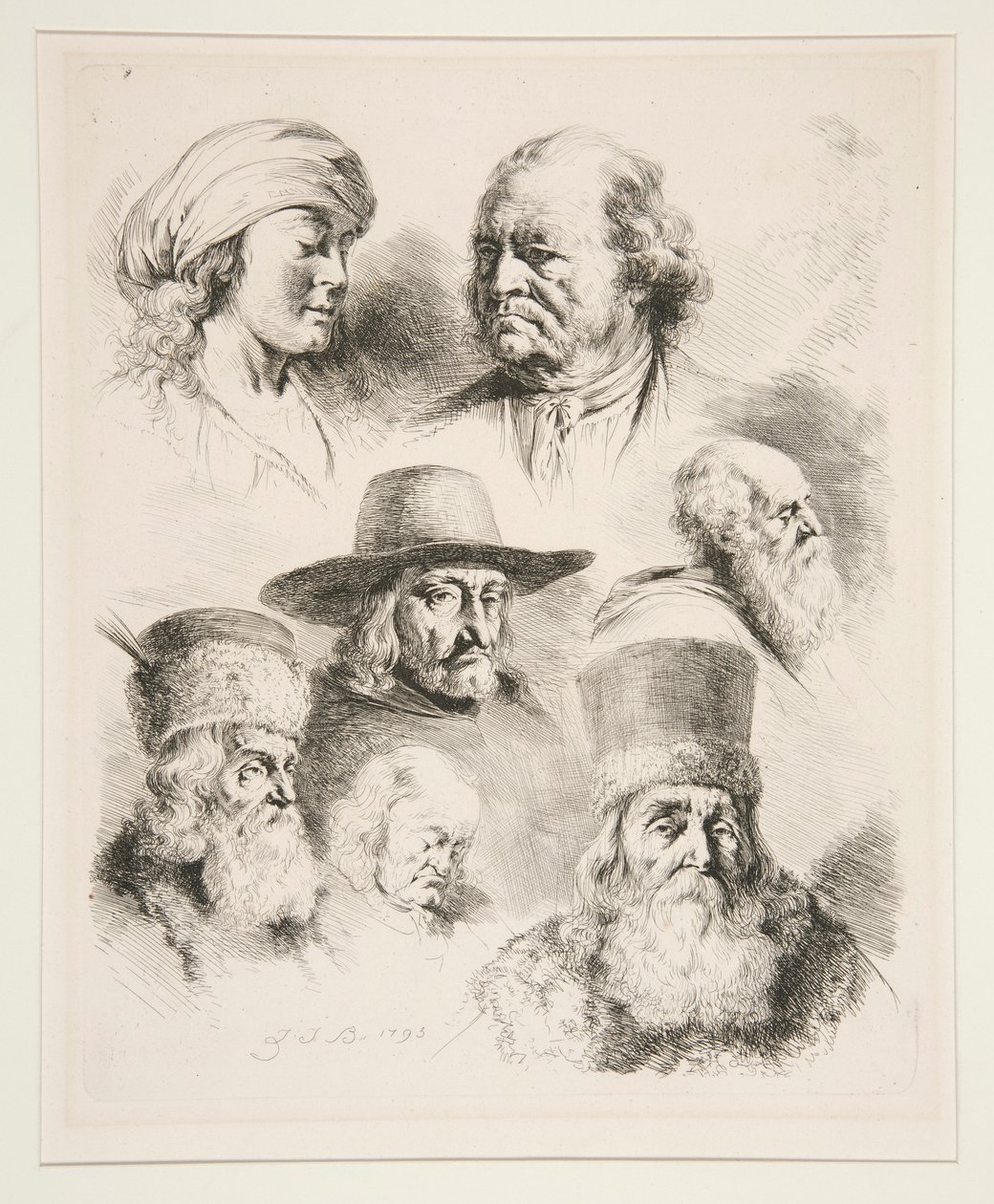 Sette teste di ritratto da Jean Jacques de Boissieu