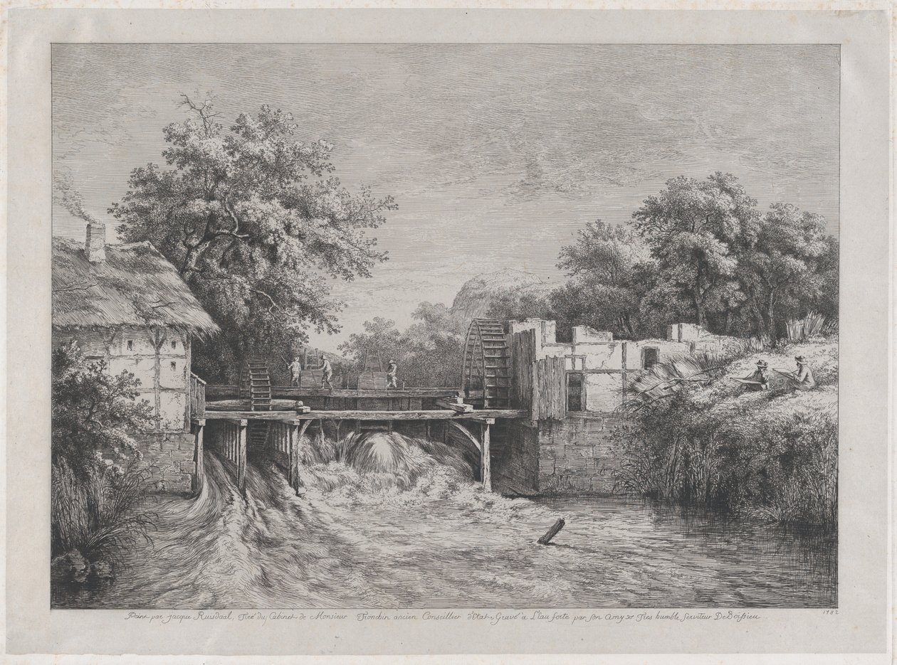 Il Mulino ad Acqua, dopo un dipinto di Ruisdael da Jean Jacques de Boissieu