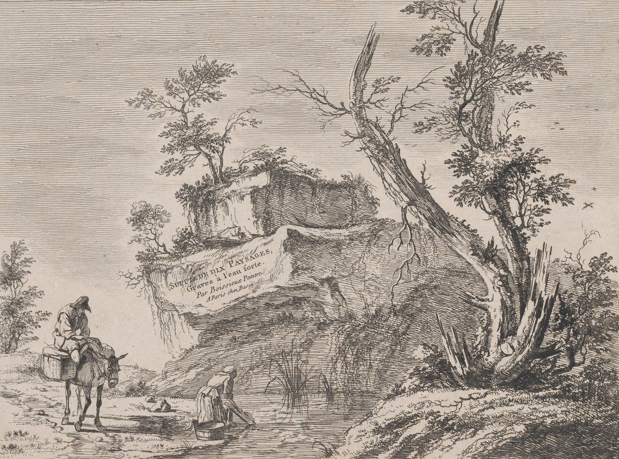 Pagina del titolo di una serie di dieci paesaggi, 1763 da Jean Jacques de Boissieu