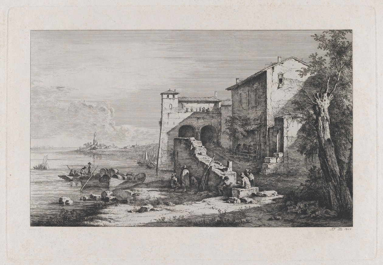 Veduta della Vecchia Dogana a Roma da Jean Jacques de Boissieu