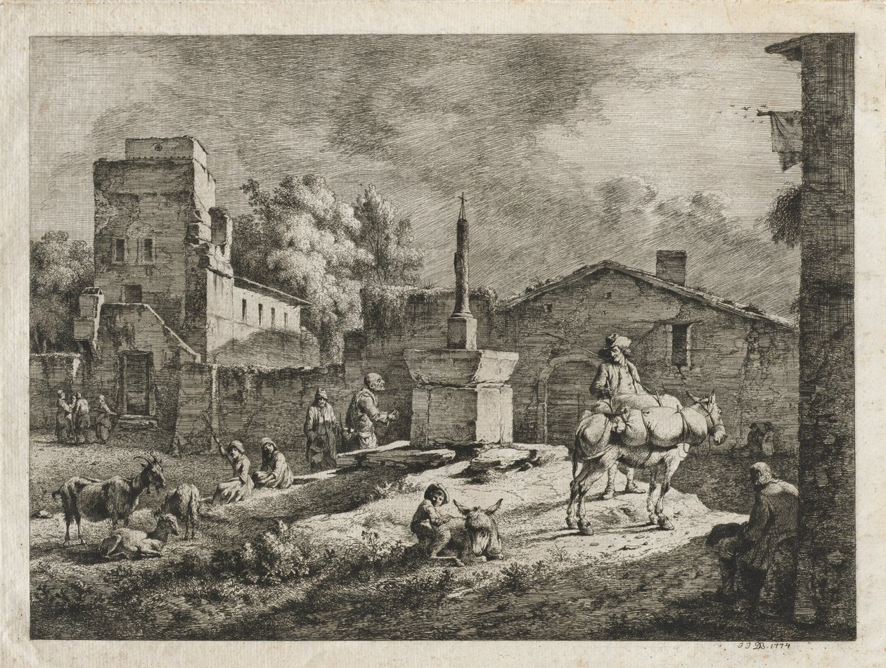 Veduta di Saint-Andeol, 1774 da Jean Jacques de Boissieu