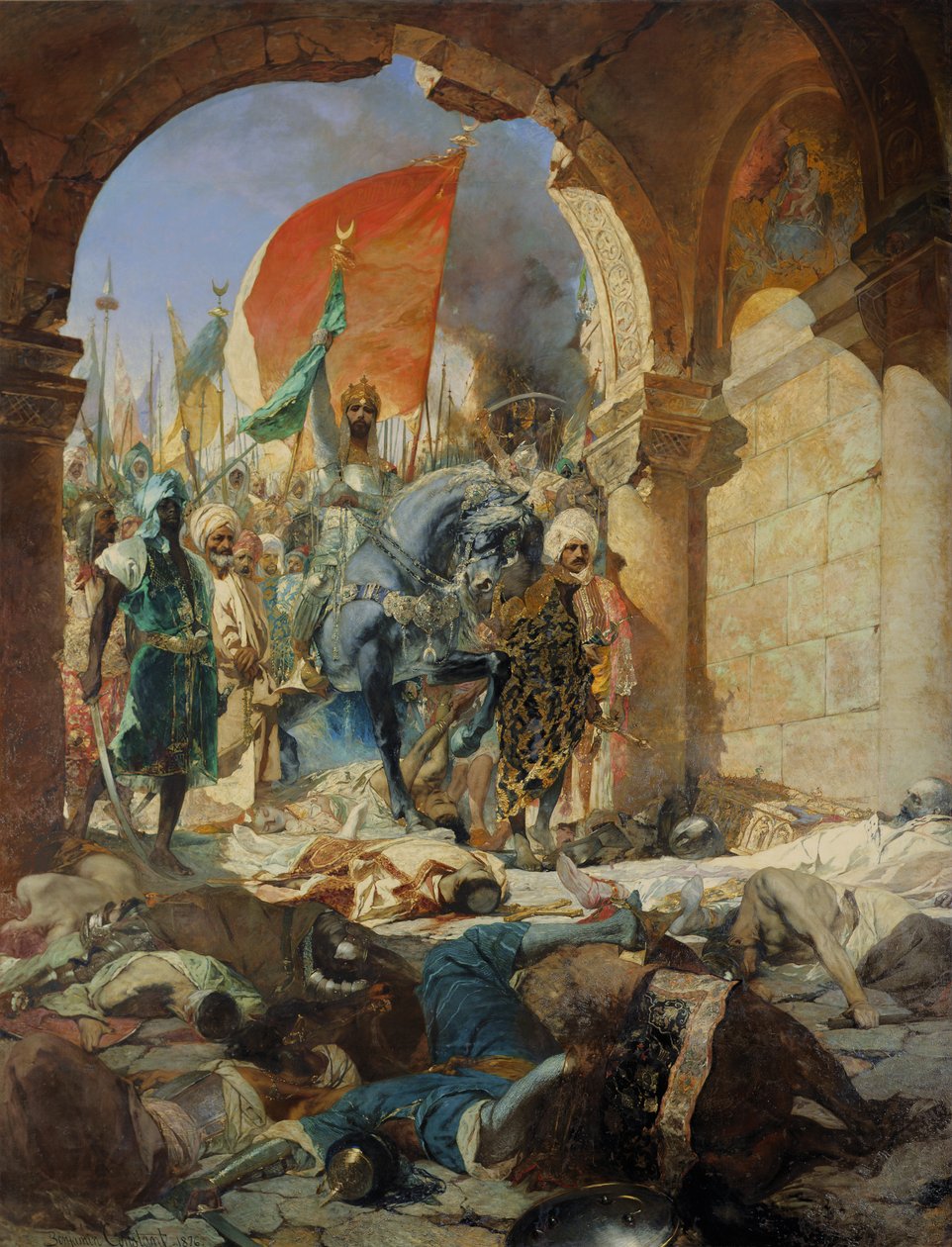 Ingresso dei Turchi di Maometto II (1432-81) a Costantinopoli, 29 maggio 1453, 1876 da Jean Joseph Benjamin Constant