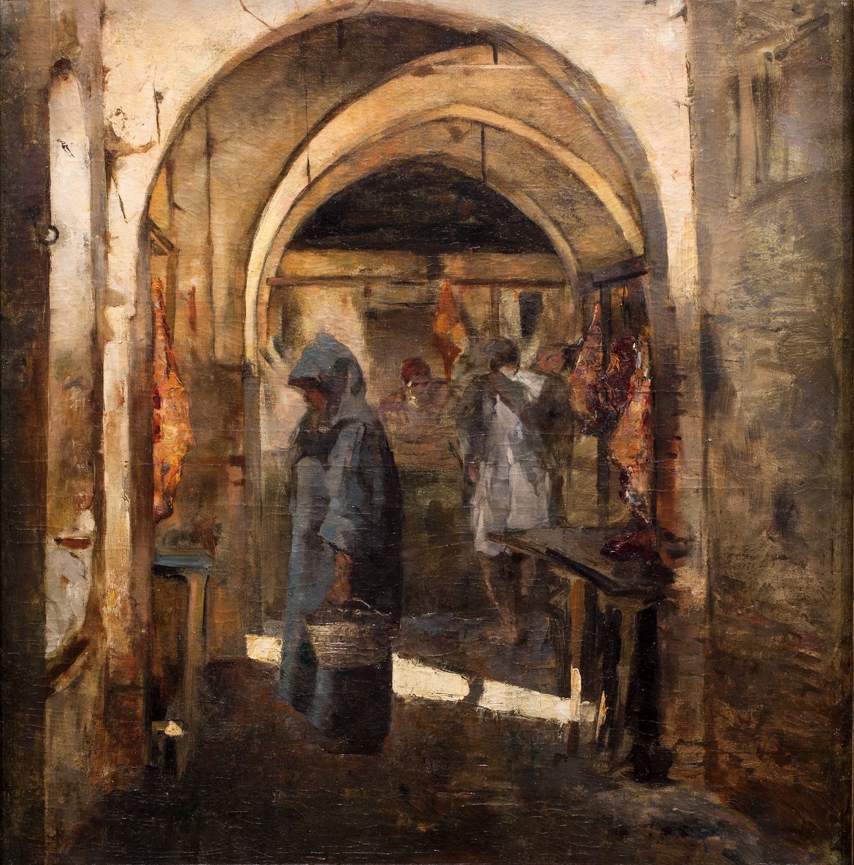 La macelleria, seconda metà del XIX secolo. (Olio su tela) da Jean Joseph Benjamin Constant