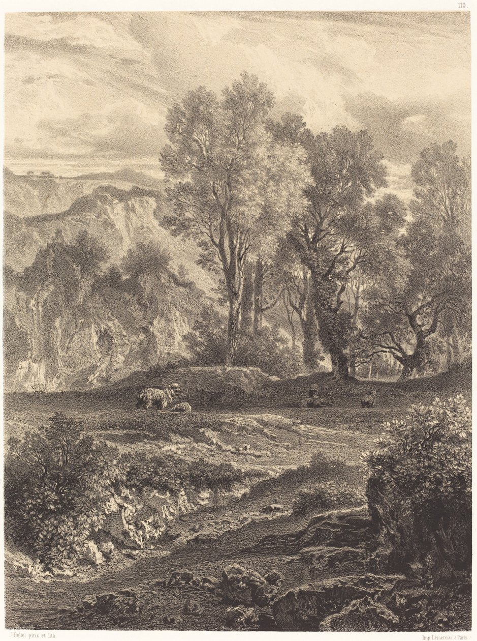 Paesaggio con pecore da Jean Joseph François Bellel