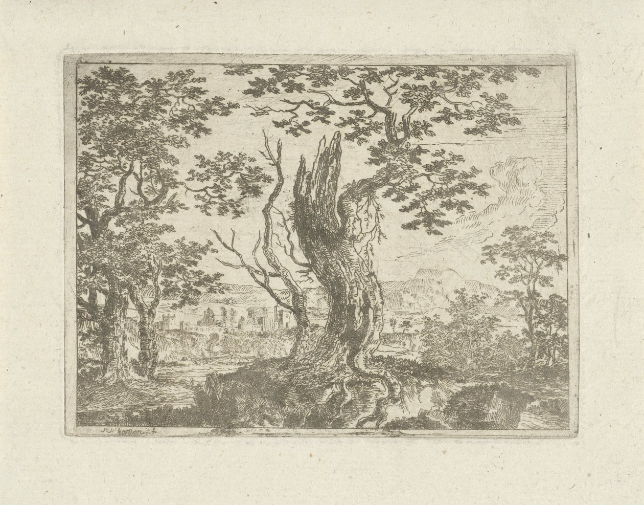 Paesaggio con un albero spezzato da Jean Joseph Hanson