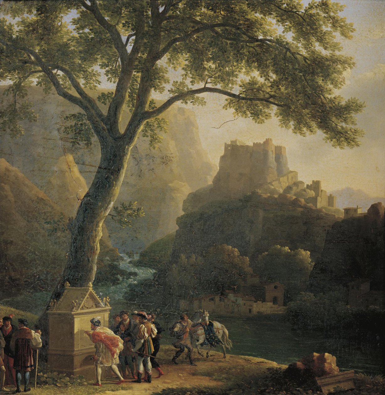 Francese: François Ier à la fontaine de Vaucluse François I presso la fontana di Vaucluse da Jean Joseph Xavier Bidauld