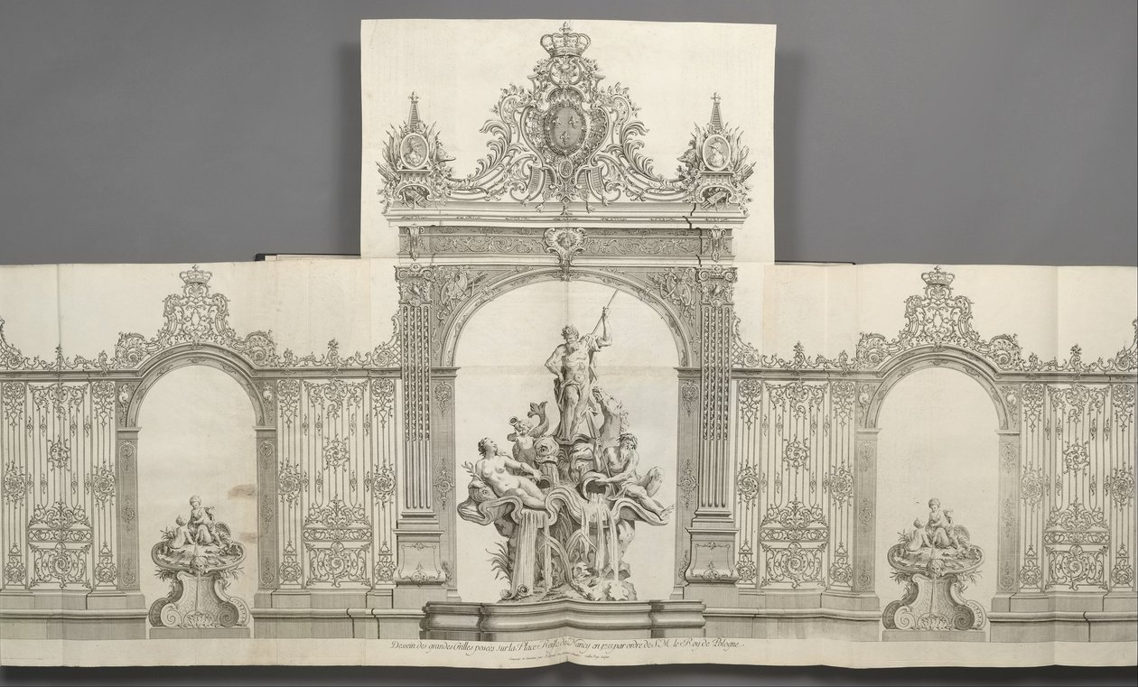 Progetto delle Grandi Griglie posizionate sulla Piazza Reale di Nancy nel 1755 per ordine di S. M. il Re da Jean Lamour