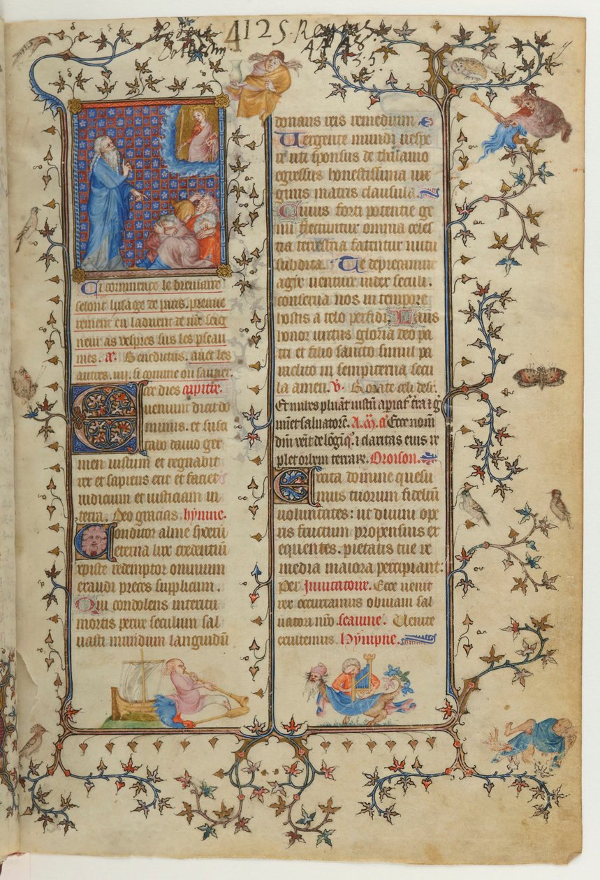 Pagina dal Breviario di Carlo V: Isaia annuncia la venuta del Messia, con l