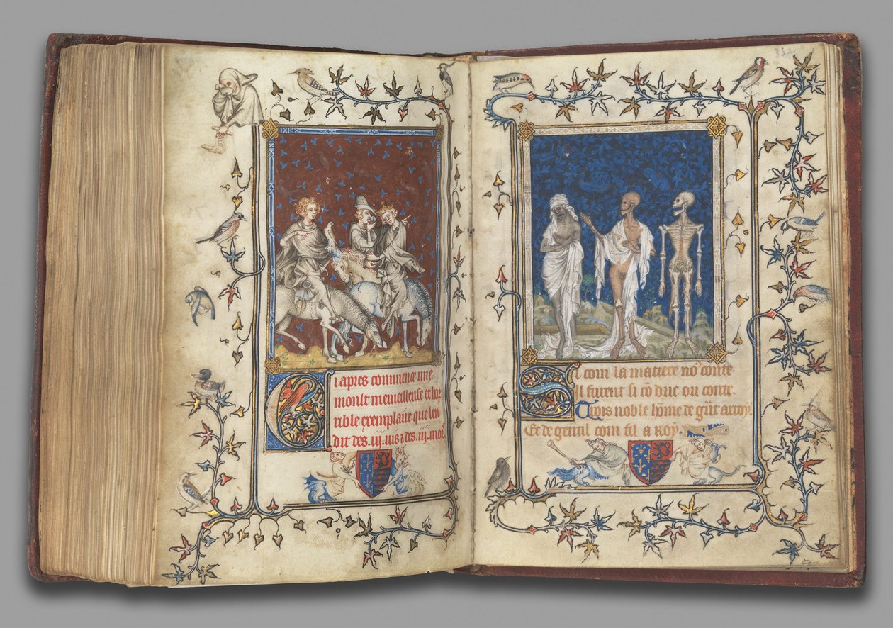 f.321v-322r dal Libro di preghiere di Bonne di Lussemburgo, Duchessa di Normandia da Jean Le and workshop (attr. to) Noir