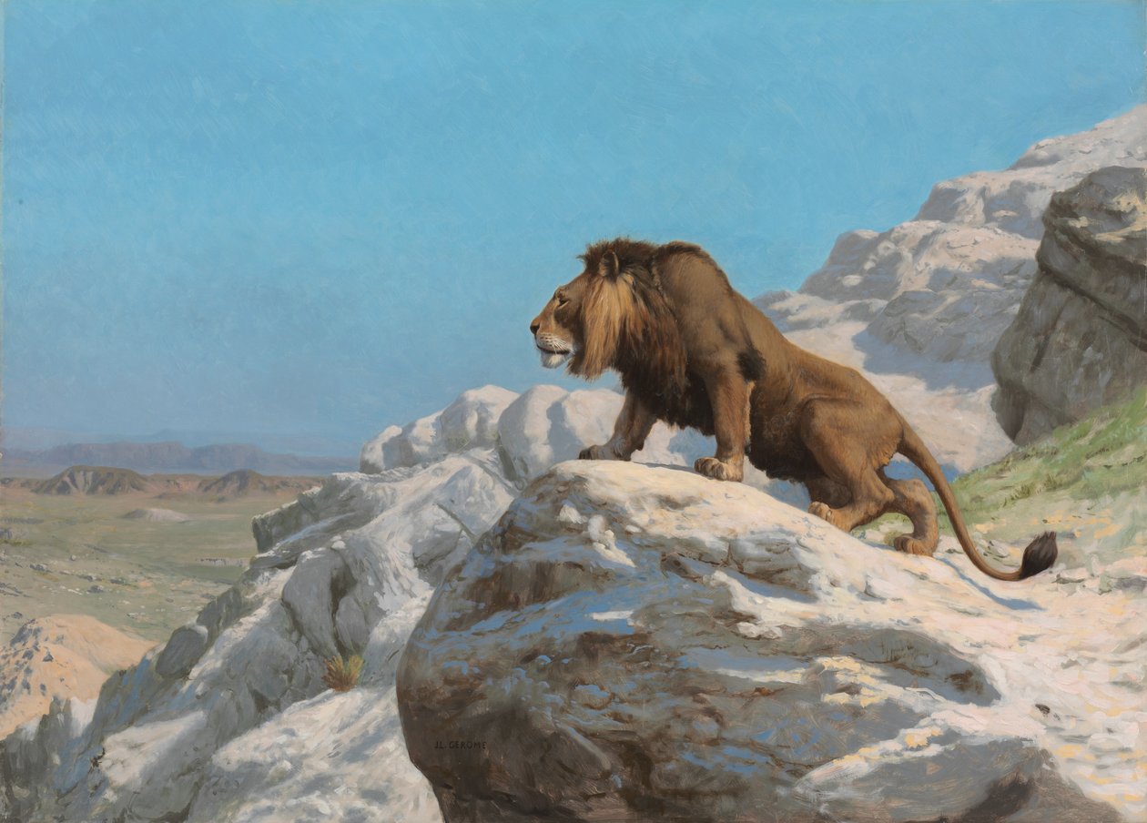 Leone in guardia, c.1885 da Jean Leon Gerome